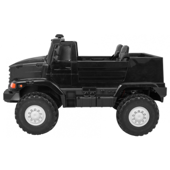 Auto na akumulator Mercedes-Benz Zetros dla dzieci Czarny + 2-osobowy + Bagażnik + Pilot